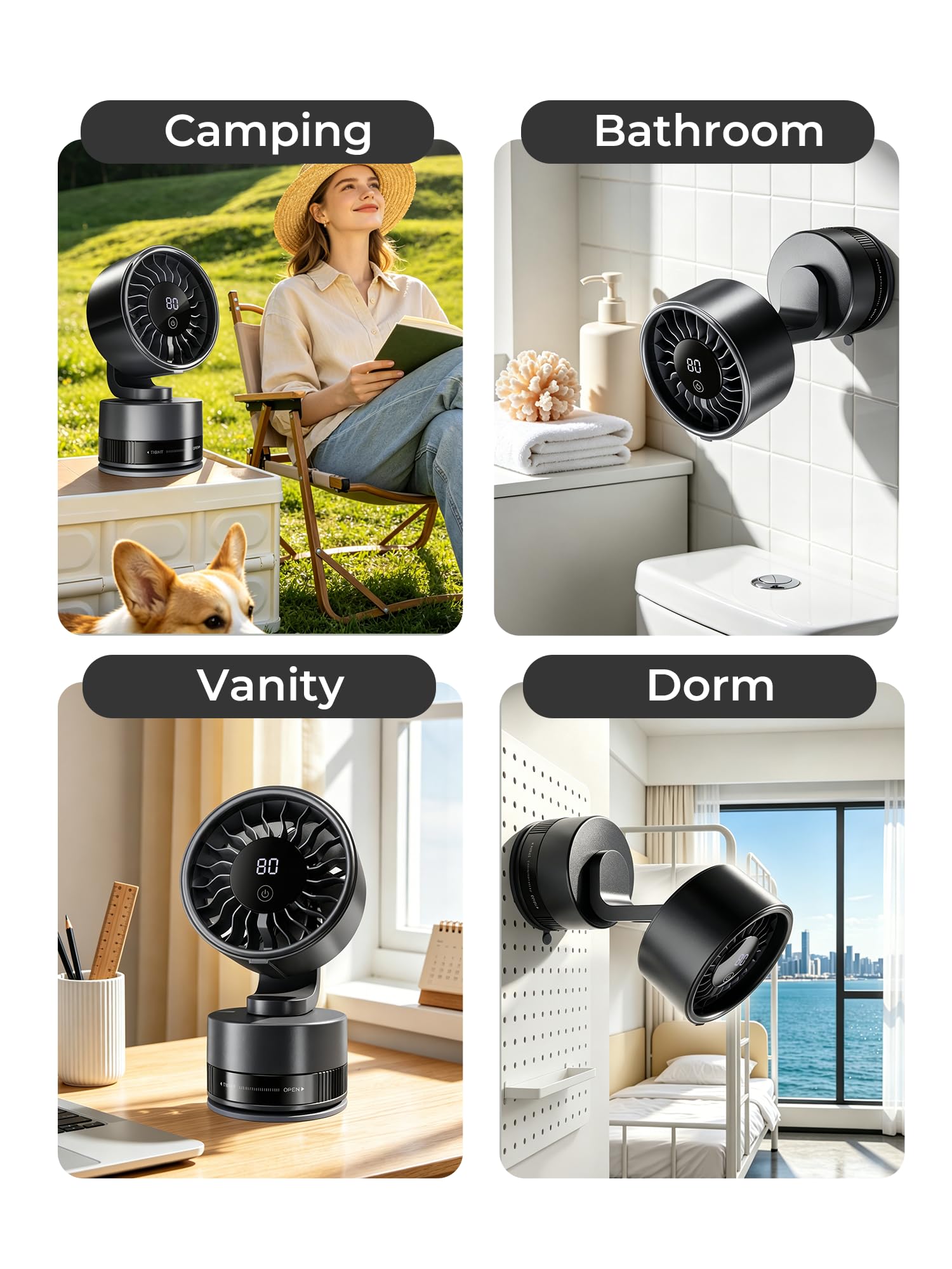 Suction cup wall mount option for space saving