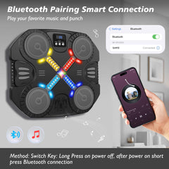 Wall mounted Bluetooth punching target ready for rhythm play