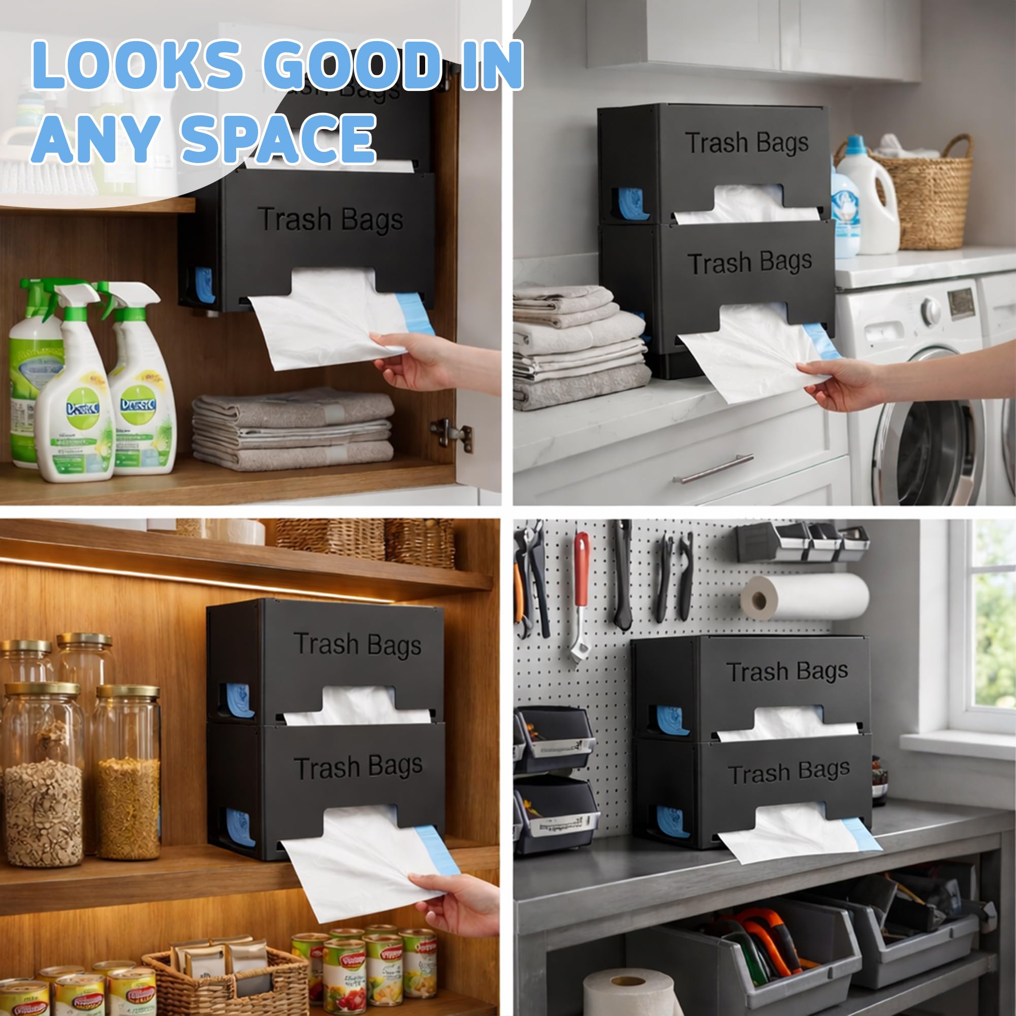 wall mounted or freestanding bag holder with lid
