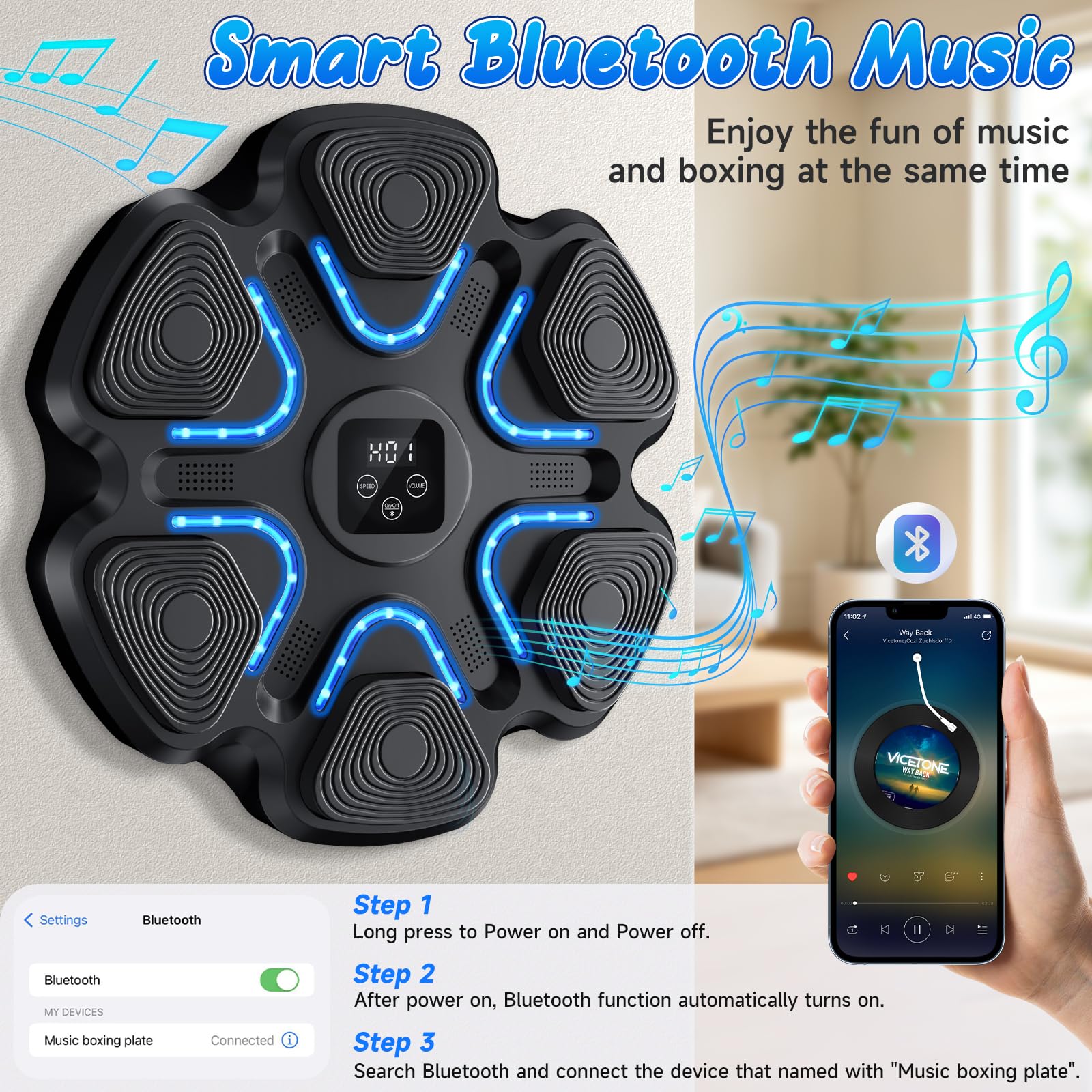 Wall mounted punching toy with boxing gloves