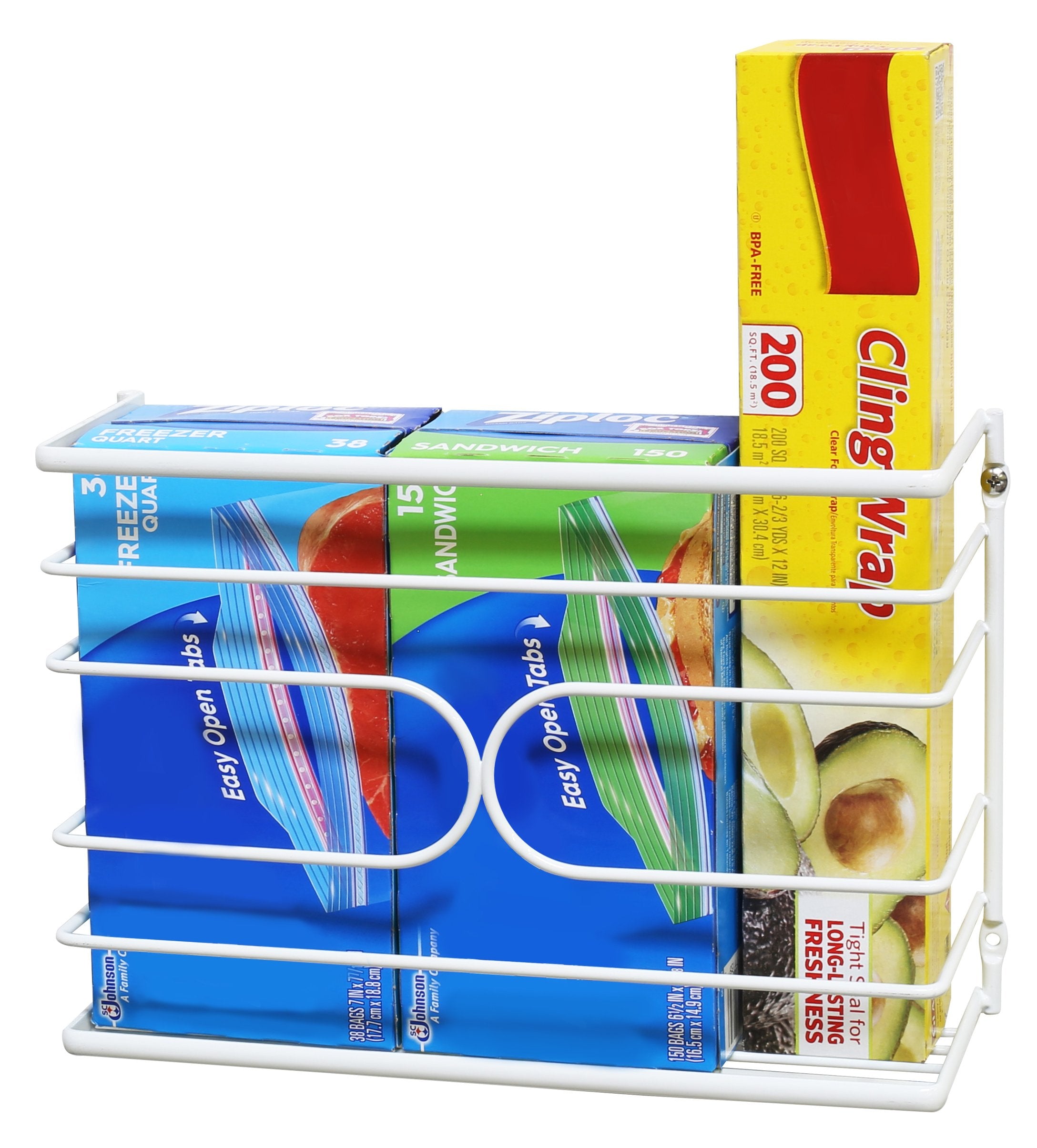 Wall or door mounting wrap rack saving space