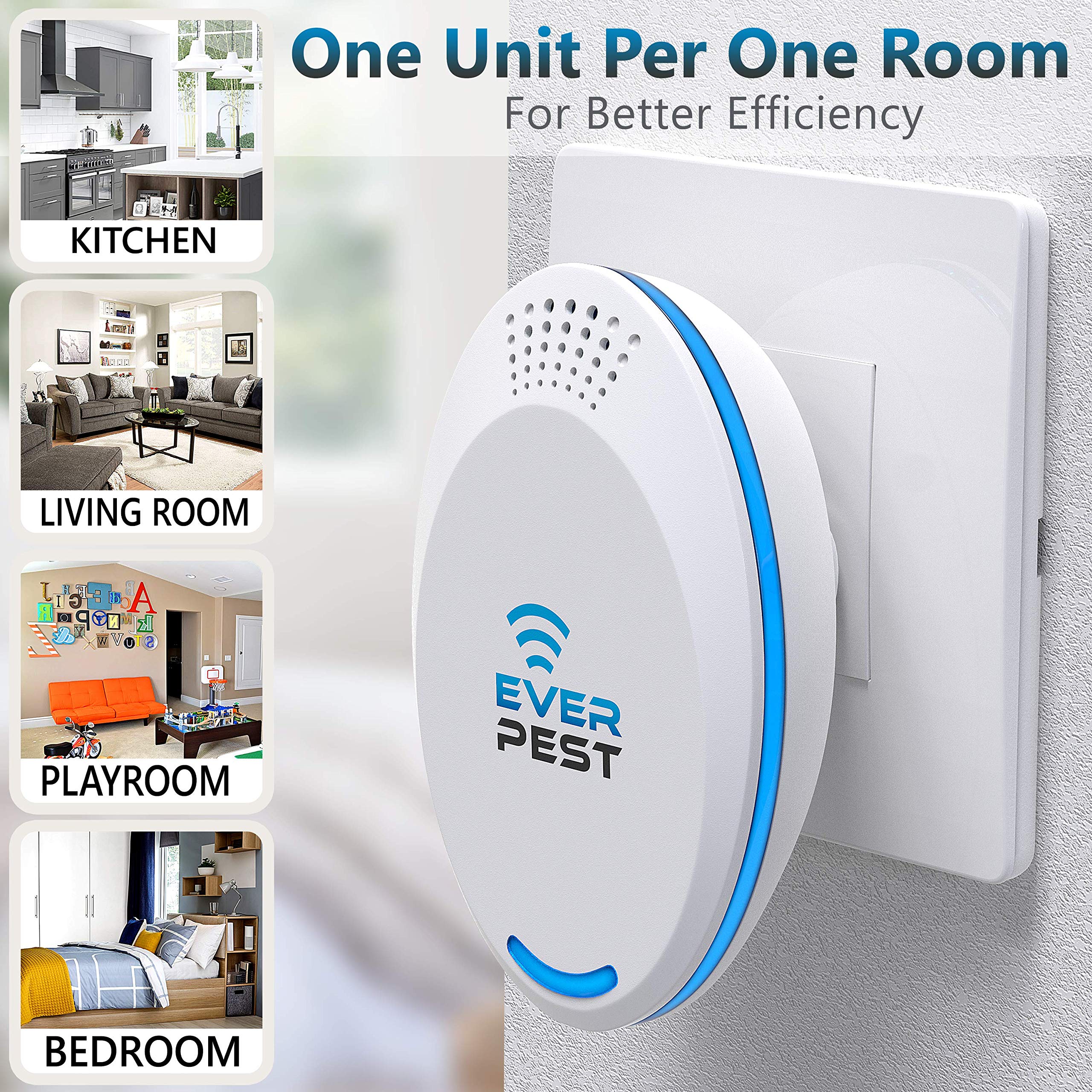 Two-pack Ever Pest ultrasonic pest repellers in rooms