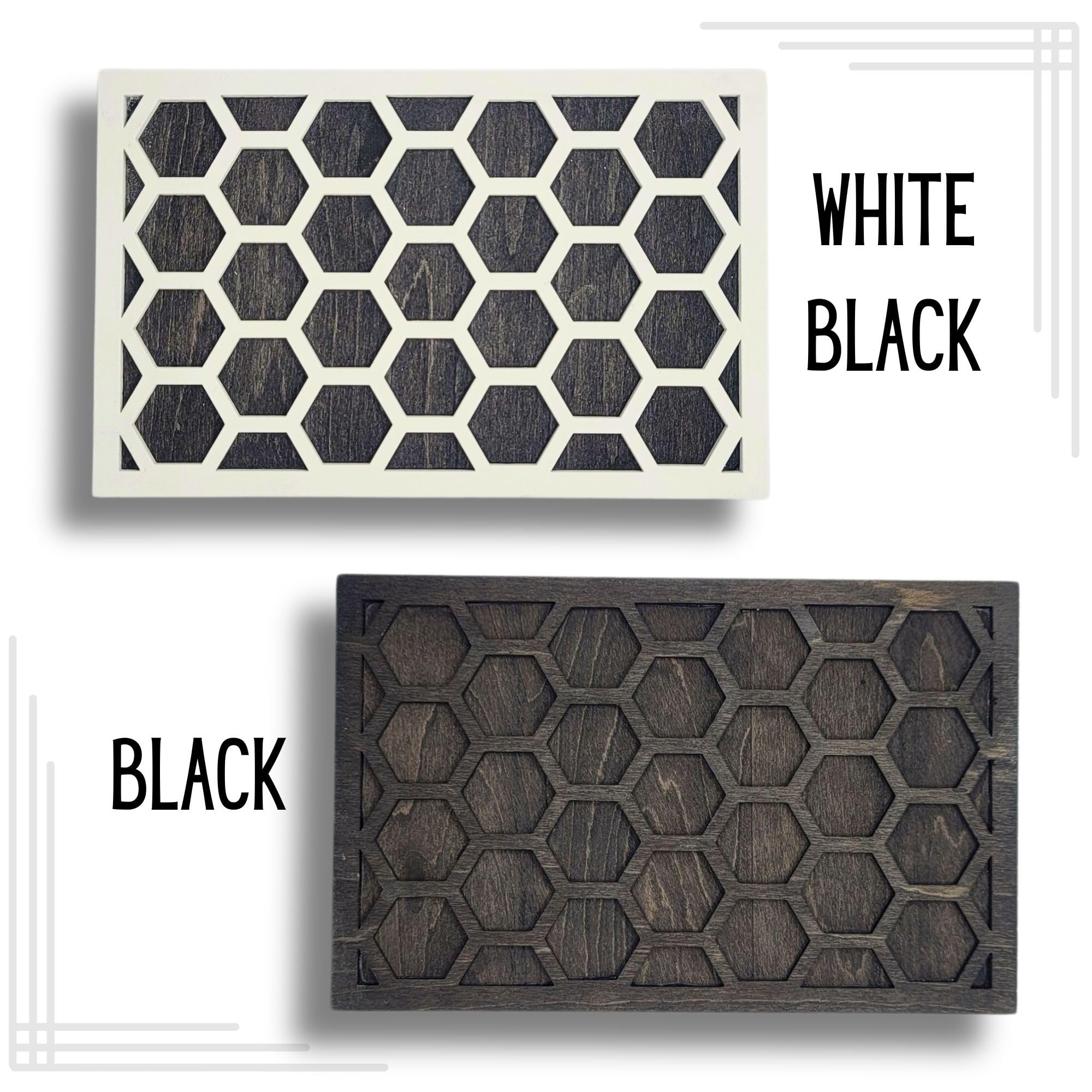 White walnut color wall plate with honeycomb design