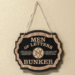 Men of Letters Bunker 10x8 sign in black for wall display