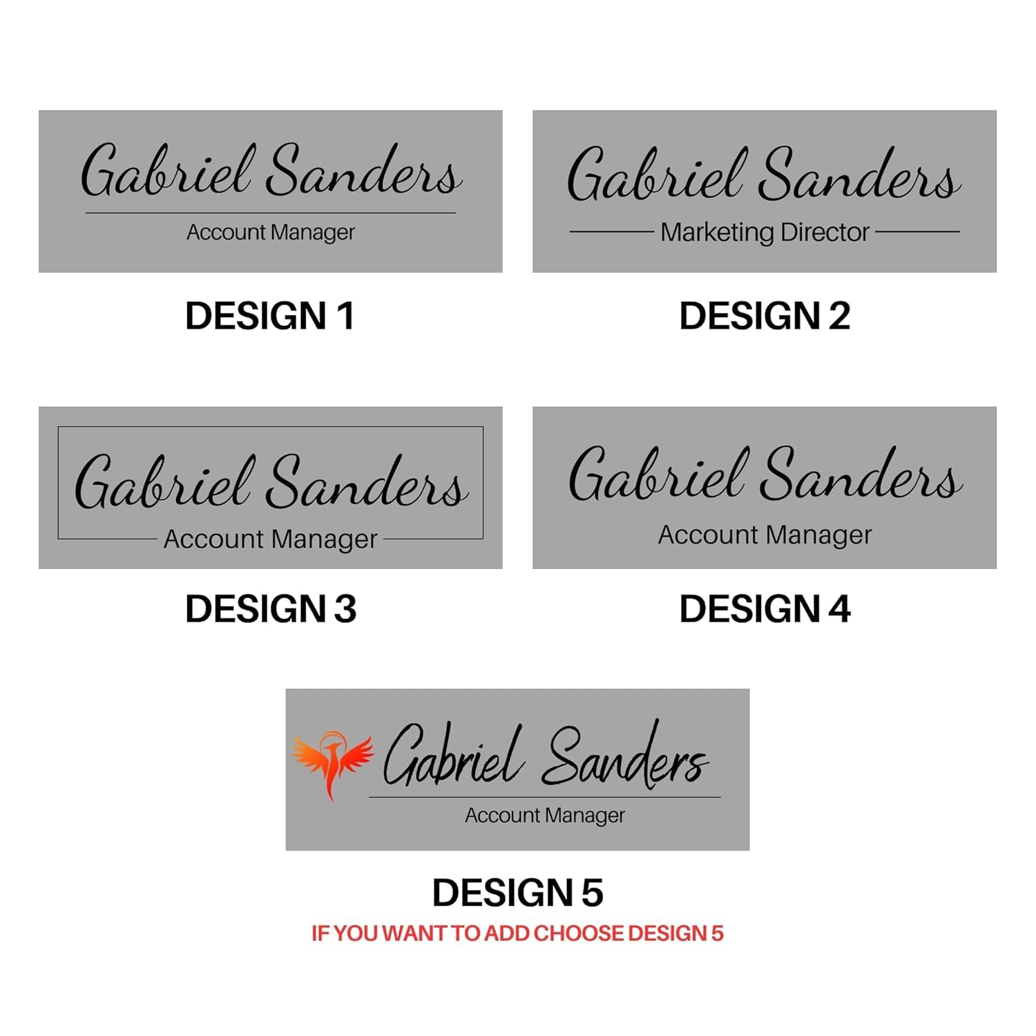 Wall Sign Name Plate 8x3 clear acrylic for offices