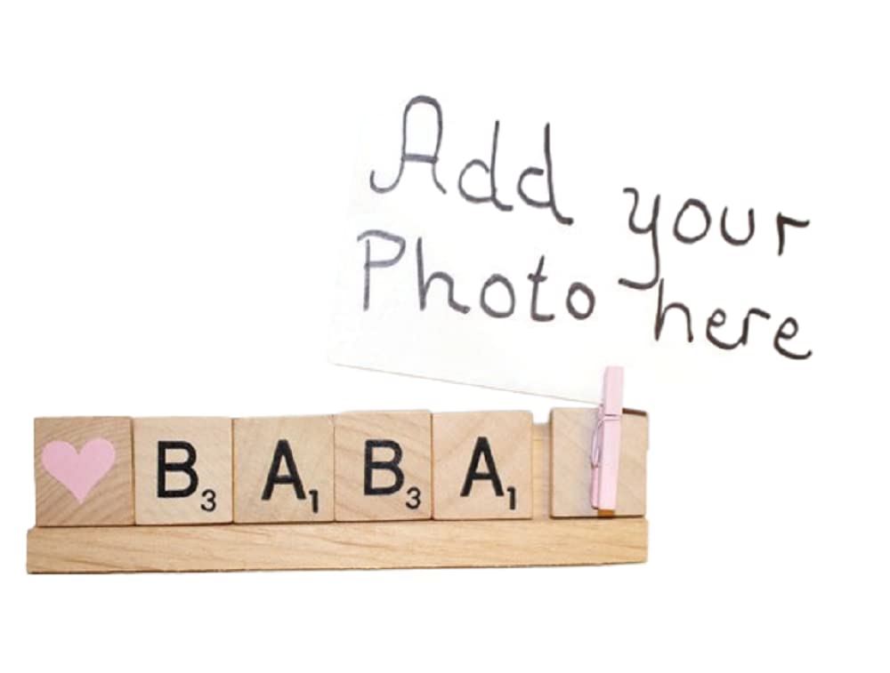 Wallet size 3x5 photo frame with clothespin