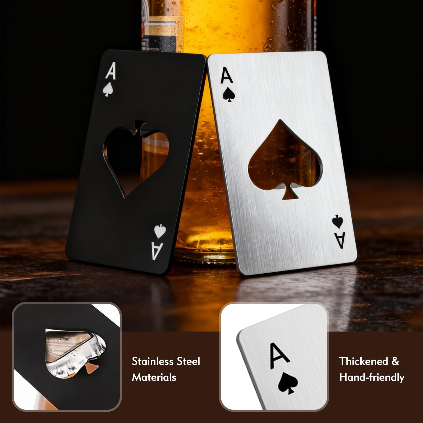 Spade notch opens beer and soda bottles