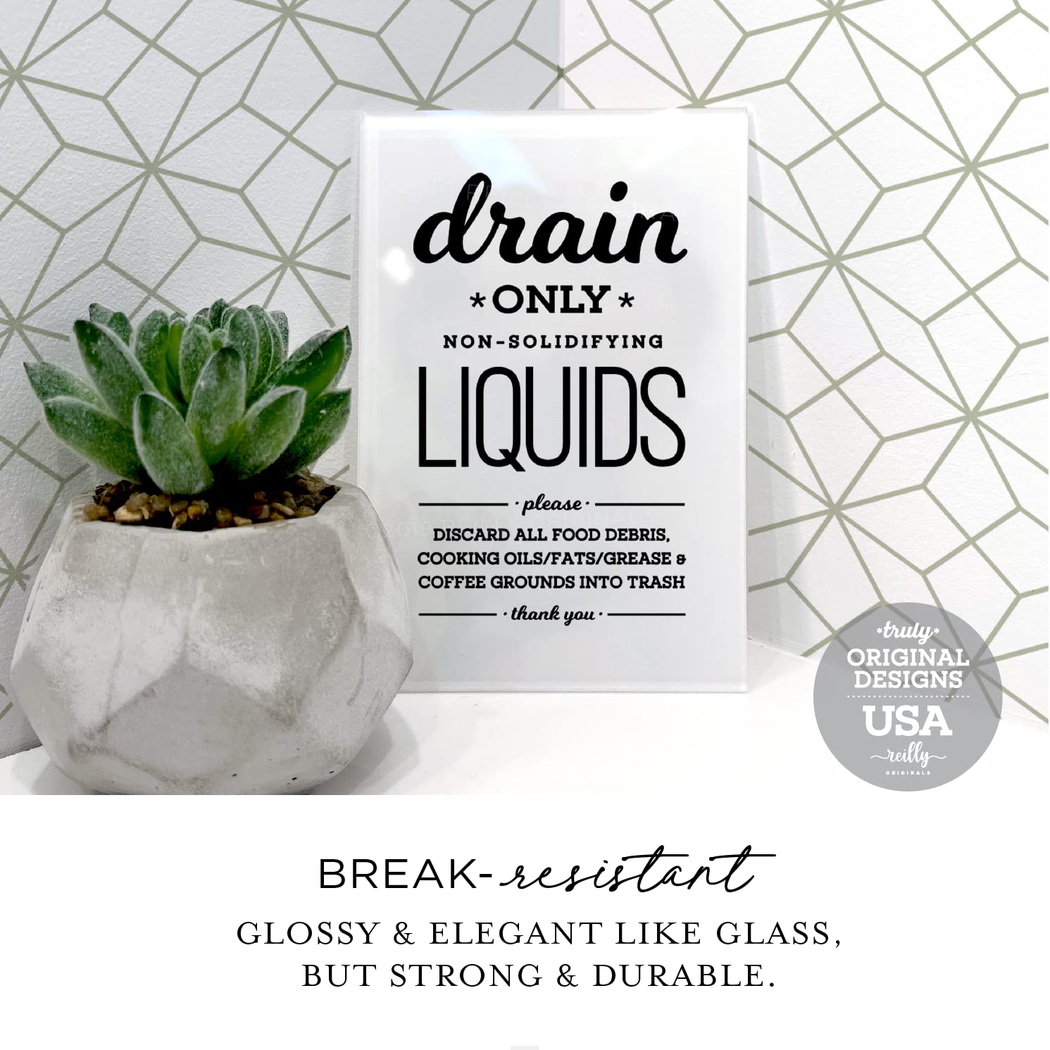 Adhesive-backed sign for quick placement by Reilly Originals
