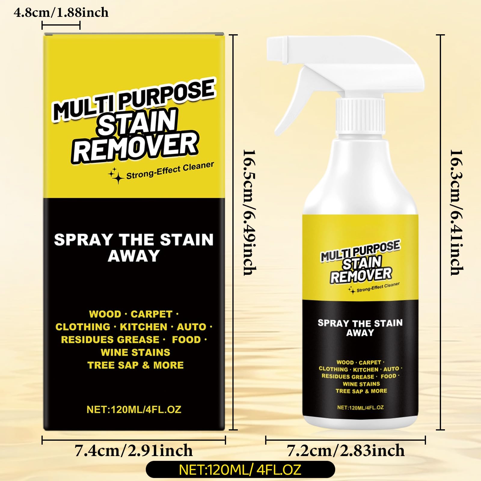 Compact 120ml bottle of LHBMET stain remover