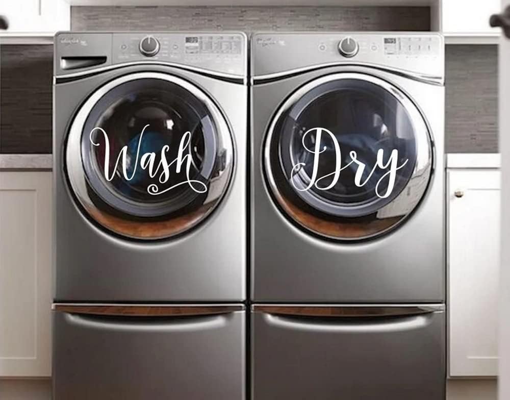 Wash Dry Decals on walls for laundry room decor