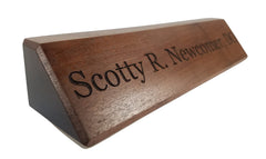 Walnut desk nameplates front view
