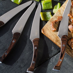 Walnut packwood handle paring knife for precise prep
