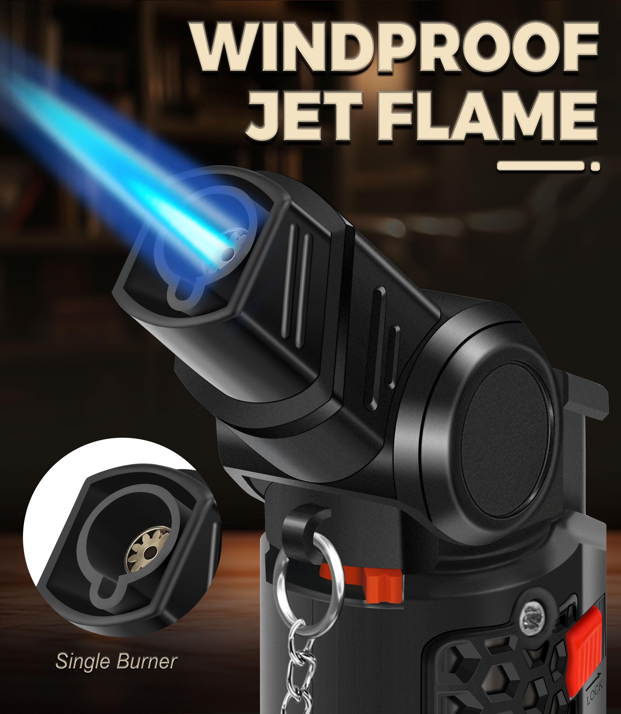 Adjustable jet flame WANBRO torch lighter for candles grills