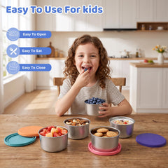 Easy-open silicone lids on kid snack cups by WANHMIF