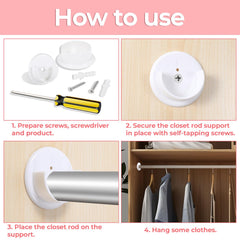 wardrobe tube support for standard rods