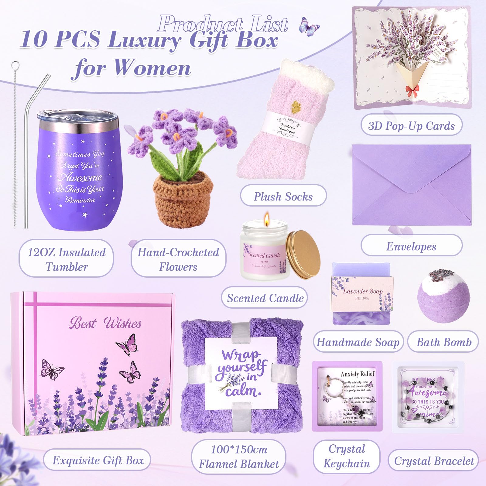 Warm blanket included in spa gift set