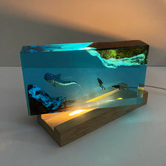 Warm light night light with wooden accents for decor