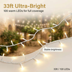 8 modes warm white fairy lights including Twinkle for Xmas tree