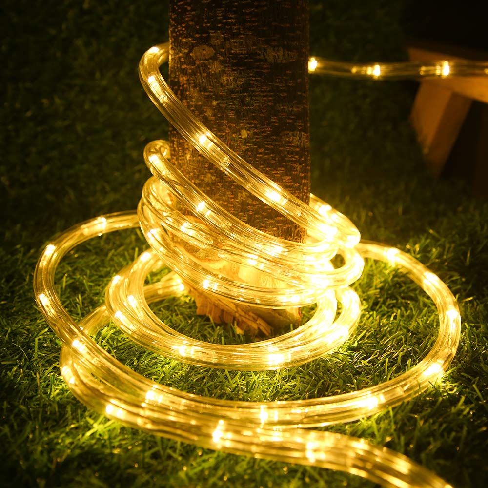 Connectable up to 8 strings of 33ft rope lights