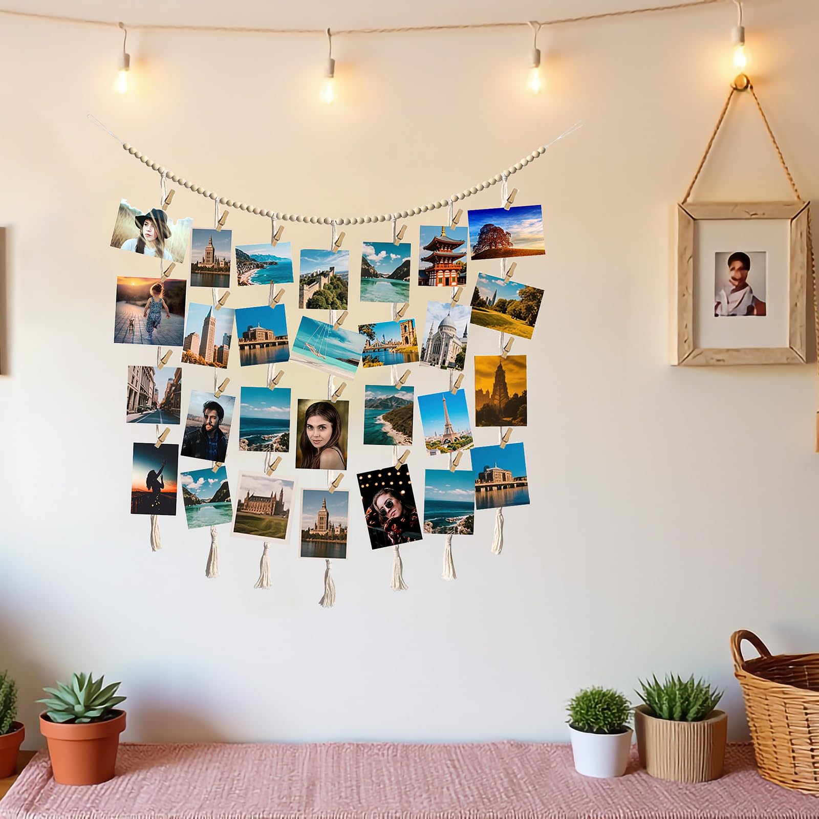 Warm white strip lights with timer for ambiance