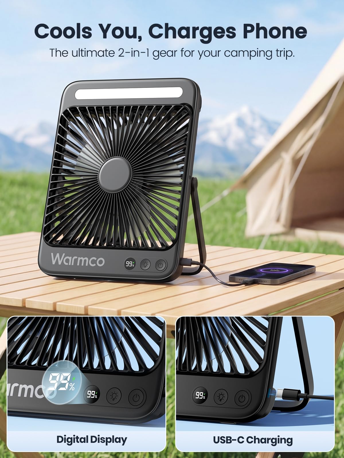 Warmco D4 5-blade design for strong airflow