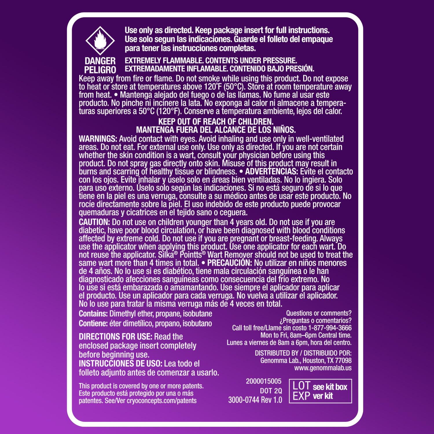 Silka Pointts wart remover freeze off packaging details
