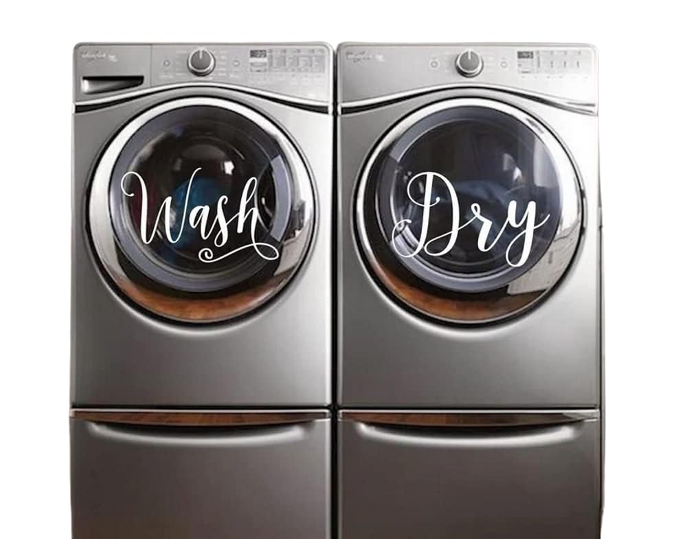 Wash Dry Decals set of 2 for laundry room decor