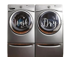 Wash Dry Decals set of 2 for laundry room decor