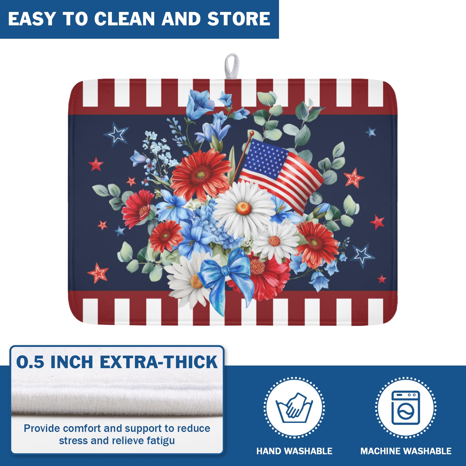 Machine washable drying mat for easy cleaning