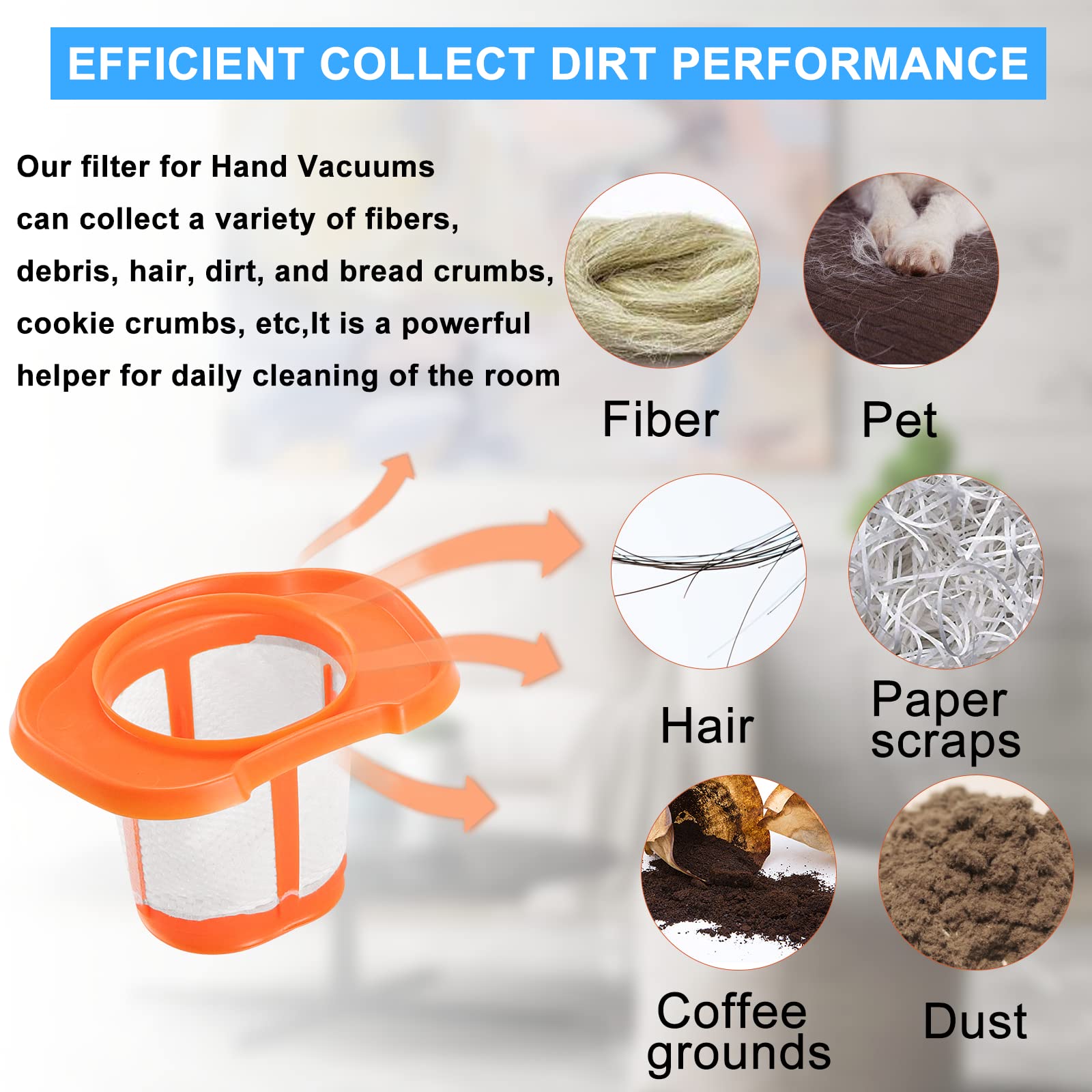 Easy installation for handheld vacuum HHVKF10 filter