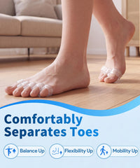 Hollow spacing channels reduce bulk between toes