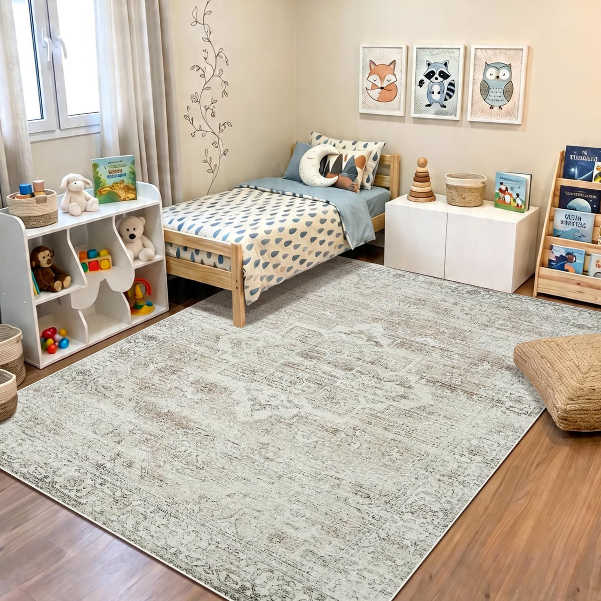washable rug 8x10 living room vintage beige
