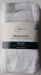 18 count white cotton washcloths product image