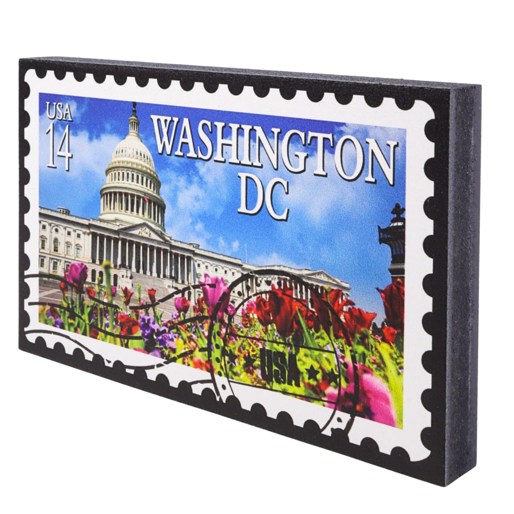 Washington DC Souvenir Magnet with Capitol Building stamp design