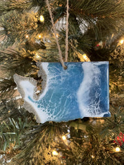 Washington Holiday Ornament Ocean Waves and Real Sand