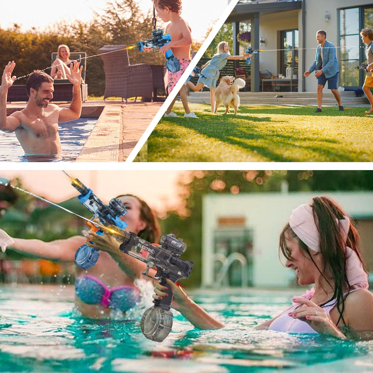 Four-step assembly water gun setup