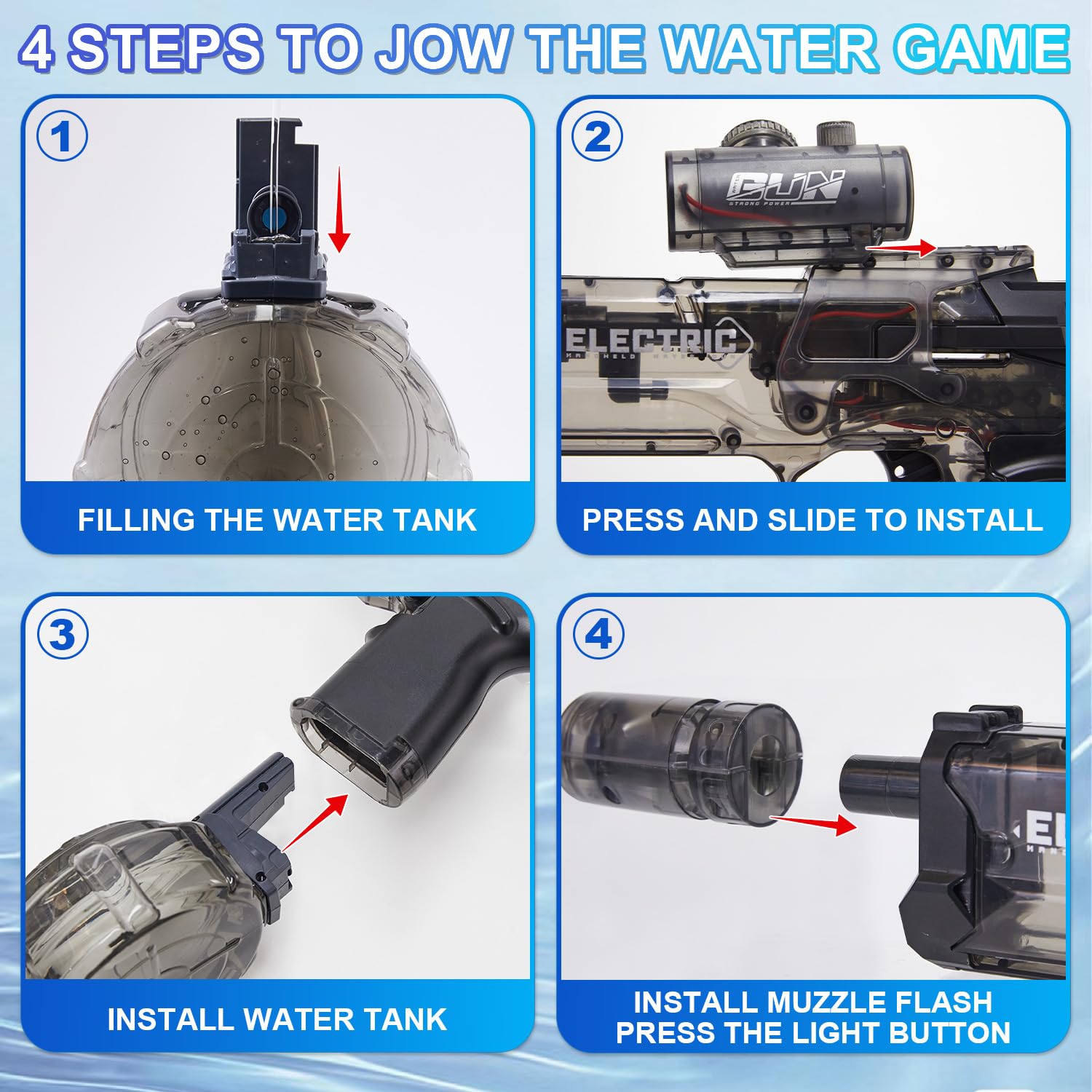 Water gun with manual and automatic modes