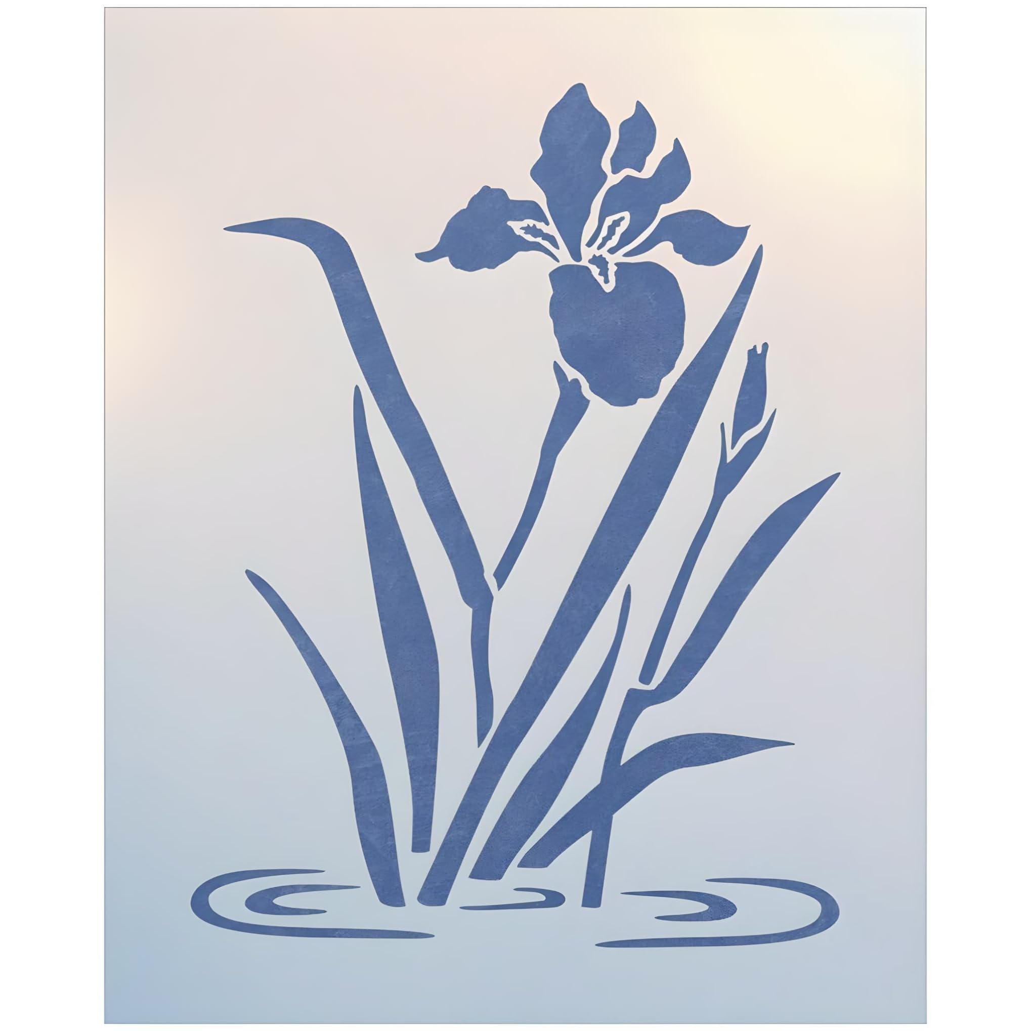Water Iris Stencil 7.5 x 10 The Artful Stencil Mylar template
