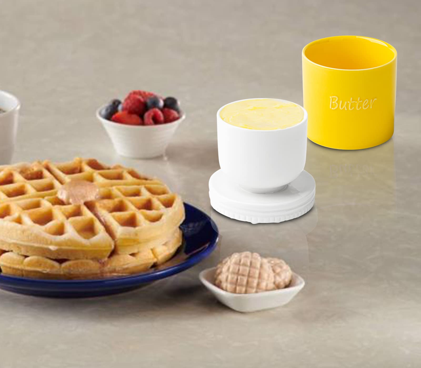 Keeps about 1 and 1/2 sticks of butter in keeper