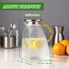 clear borosilicate glass water pitcher for fridge