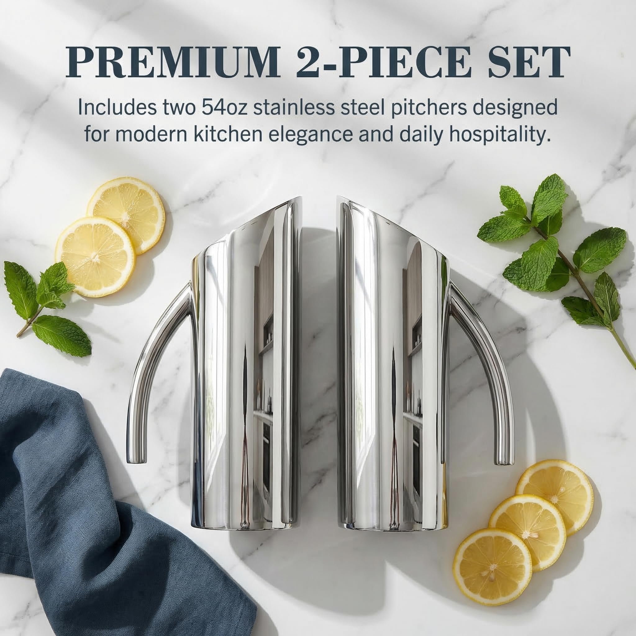 Anti-ice design stainless steel water pitchers