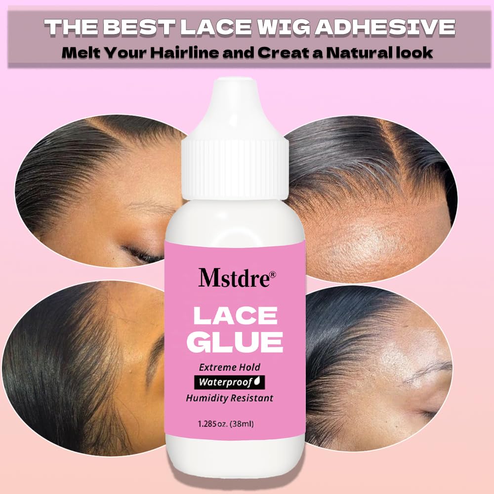 Water resistant lace wig adhesive keeps wig secure