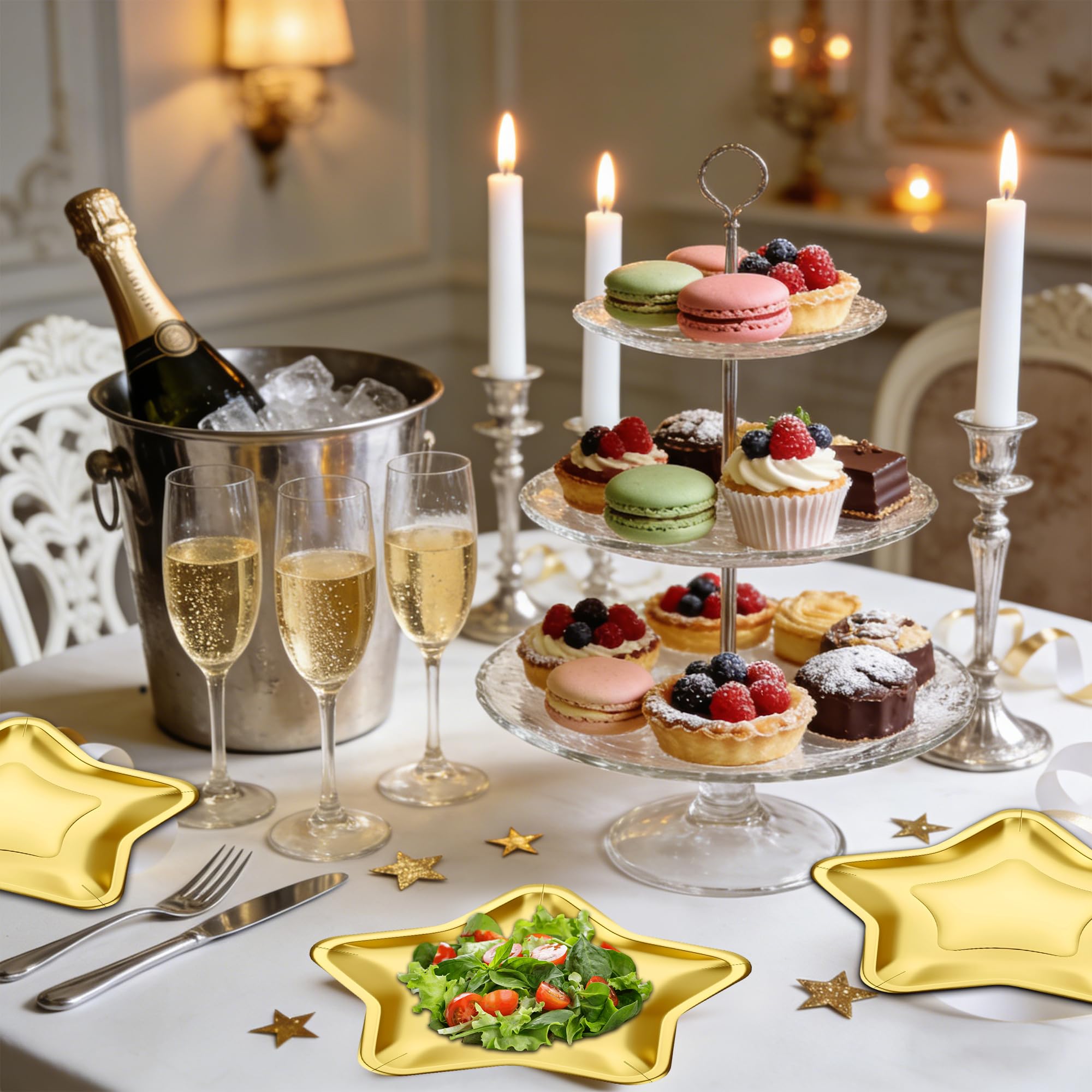 Water-resistant and oil-resistant star plates for celebrations