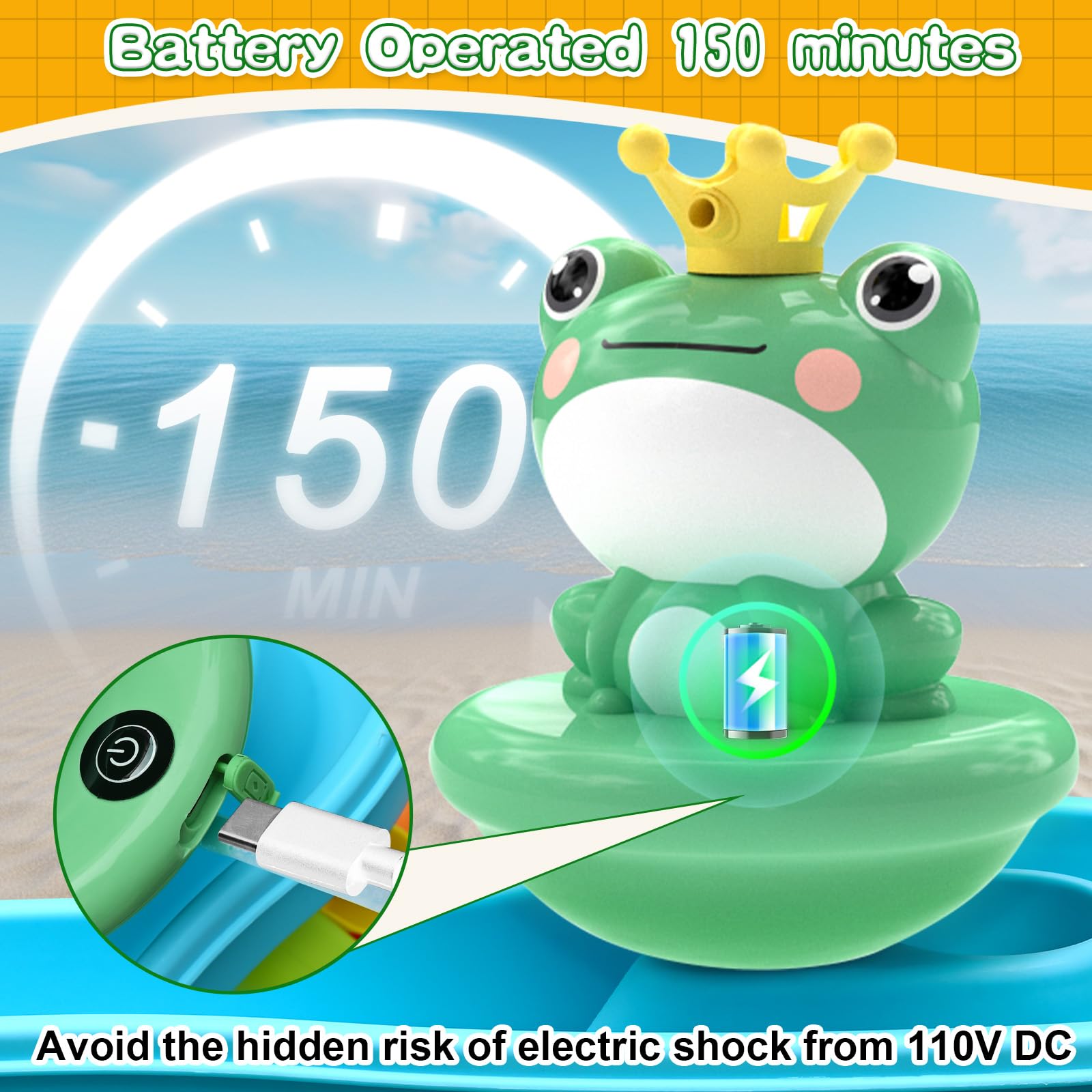 Package includes frog pump crown water pipe TpyeC charging cable