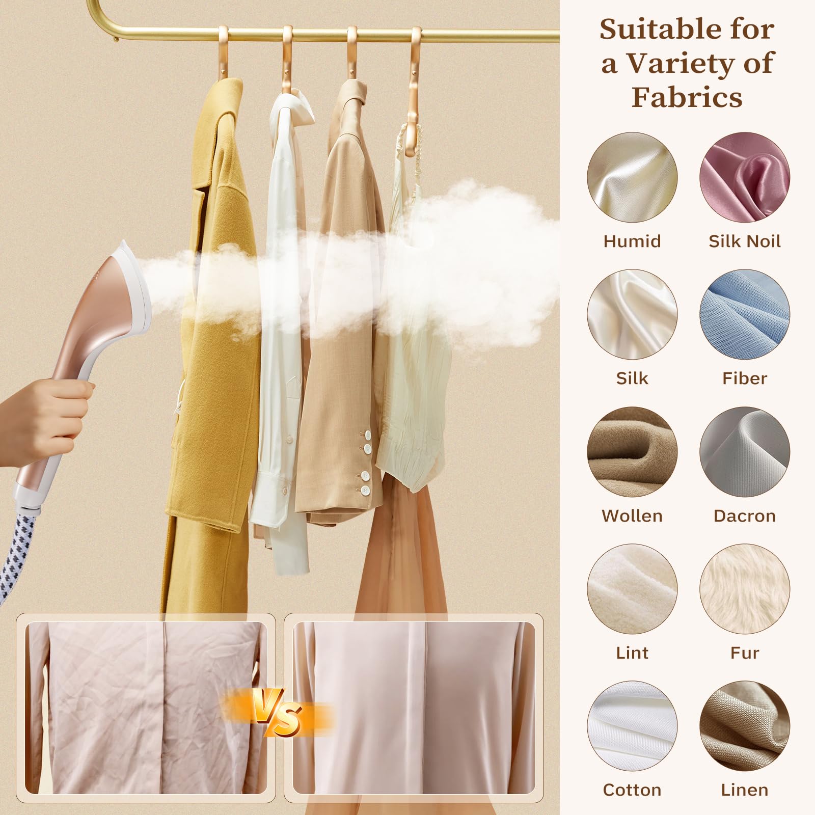 Vertical standing steamer with 2-in-1 flat and hanging options