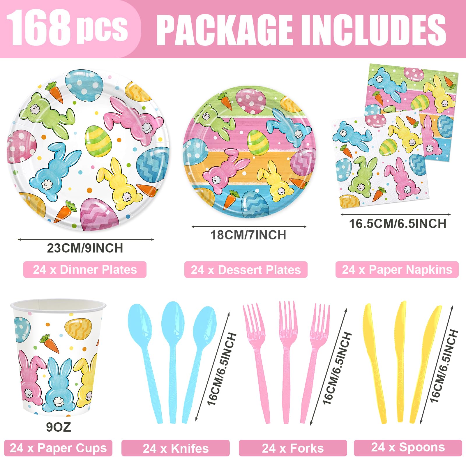 Watercolor bunny design plates for Easter party