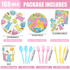 Watercolor bunny design plates for Easter party