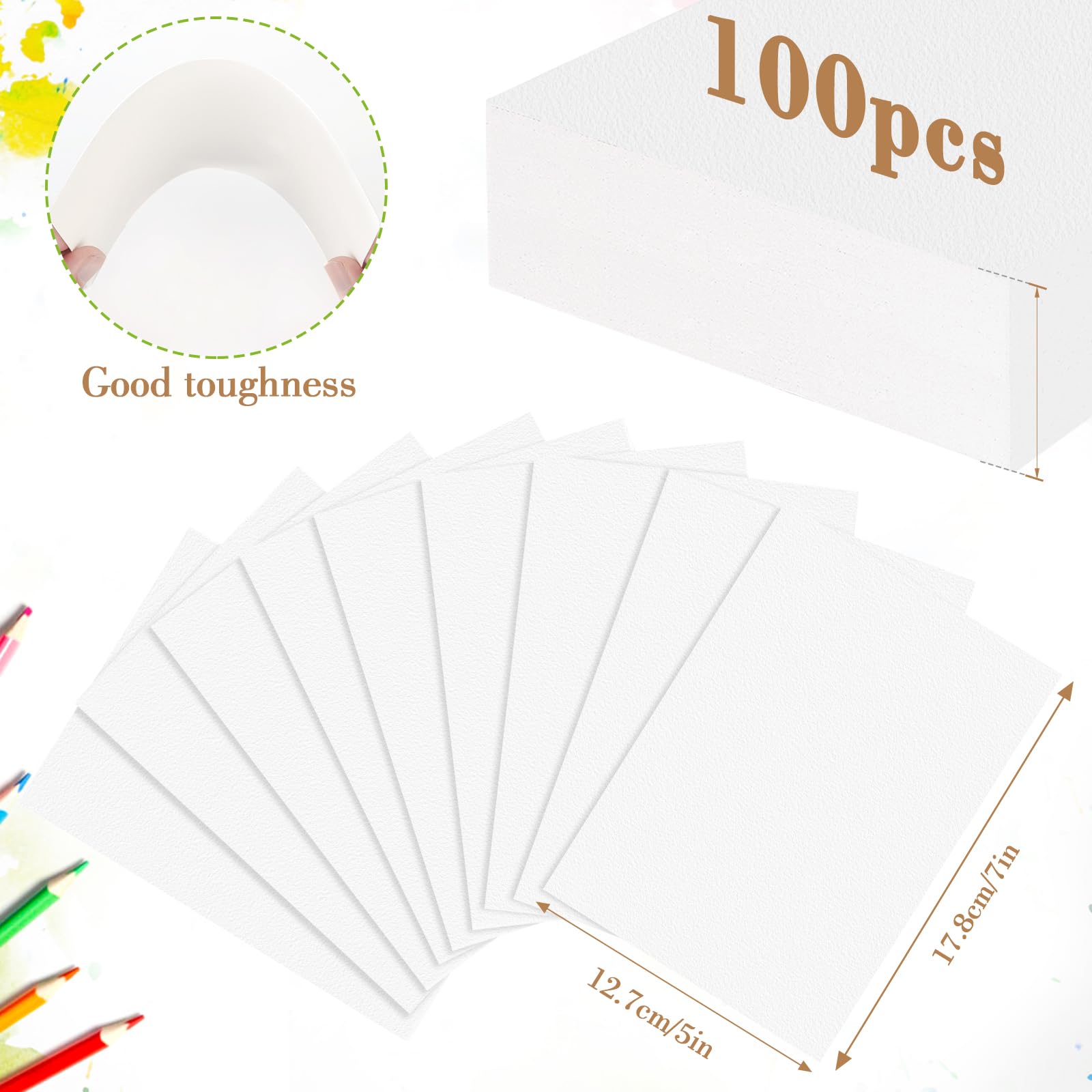 cotton watercolor paper 99.99% pure pulp 5x7