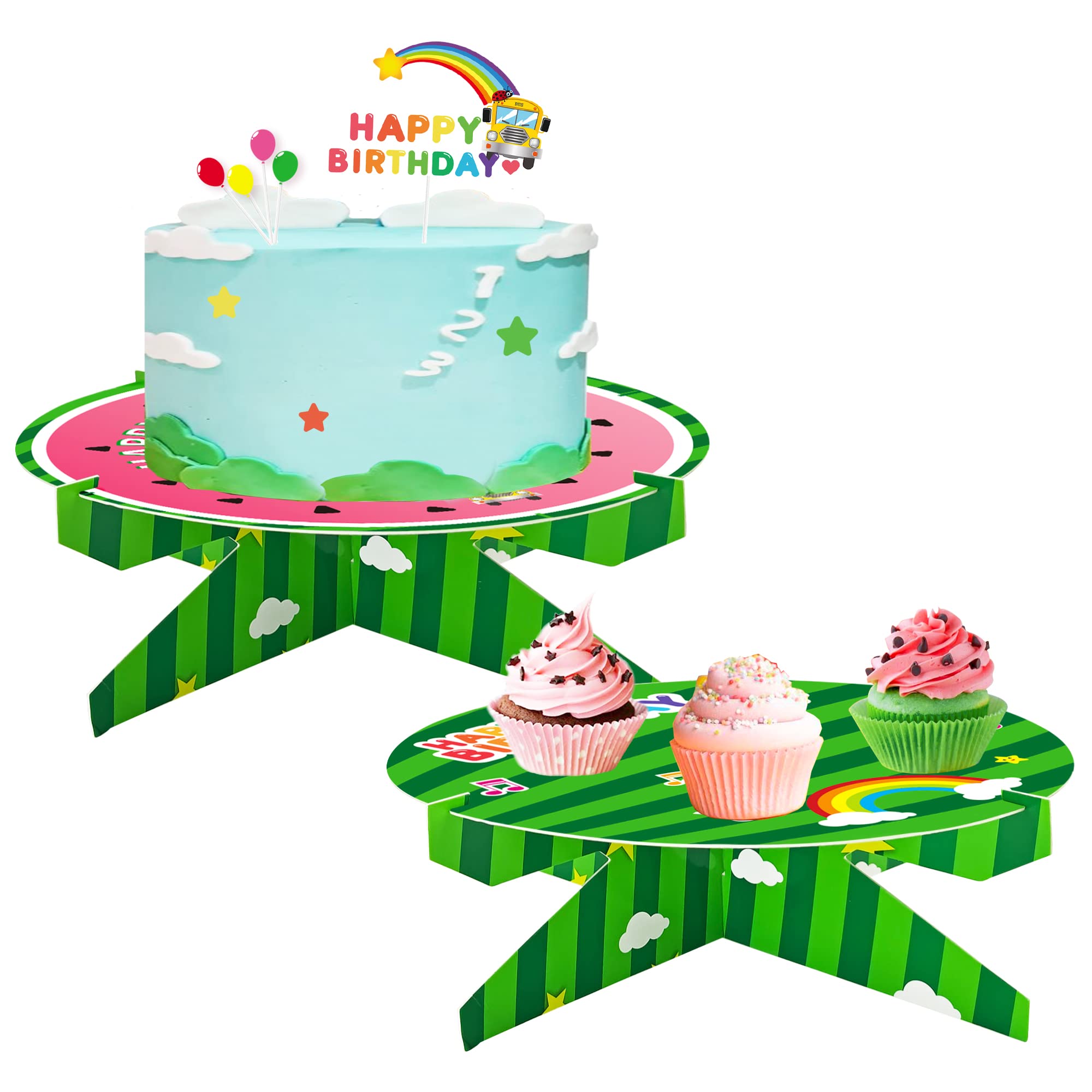 Watermelon Cupcake Stand 2 Packs for Cartoon Melon Theme Birthday Party