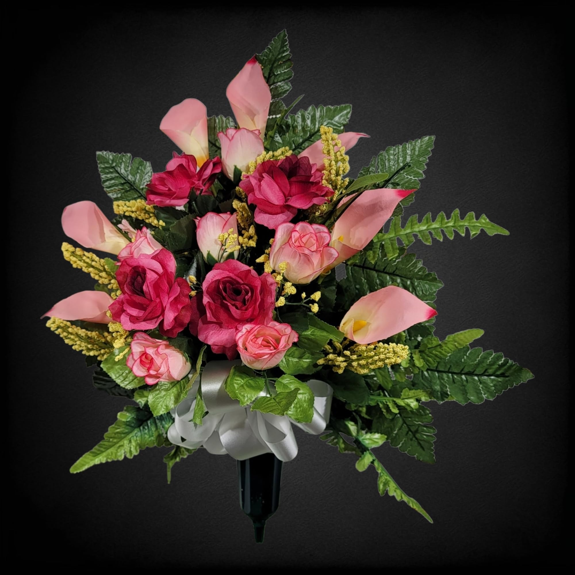 Waterproof acetate bow on memorial cone